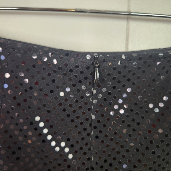 Vintage Joseph Ribkoff 1990s Black Glitter Wide Leg Flare High Rise Pants size 6 - Picture 4 of 11